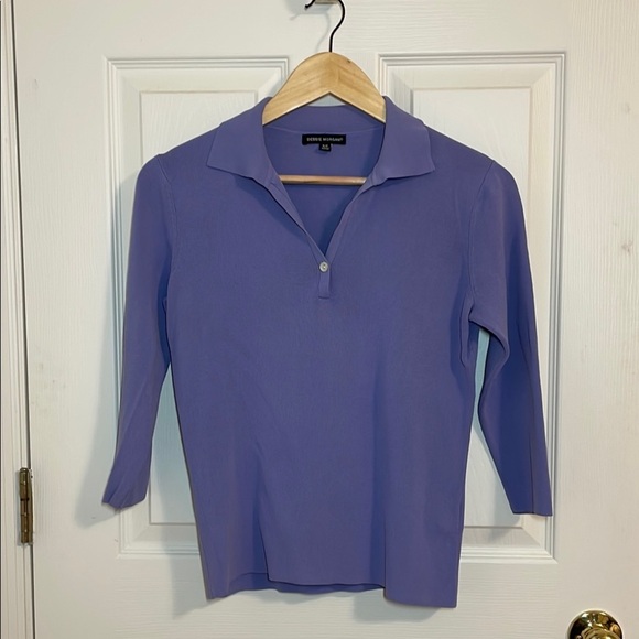 Vintage Debbie Morgan Purple Top, 3/4 sleeves, Small - Picture 1 of 5